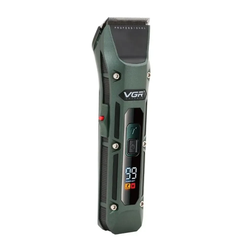 Акумуляторна машинка для стриження з 4 насадками, VGR V-696, Зелений/Бездротовий чоловічий тример для стриження