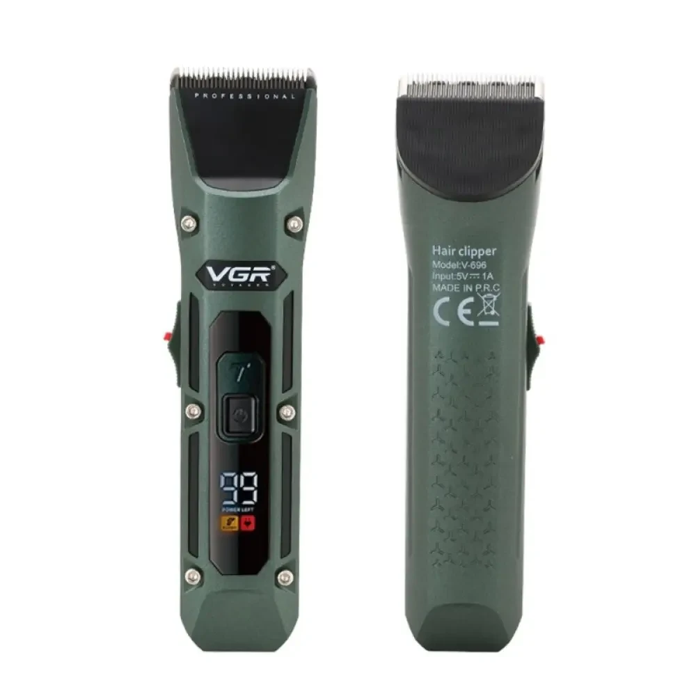 Акумуляторна машинка для стриження з 4 насадками, VGR V-696, Зелений/Бездротовий чоловічий тример для стриження