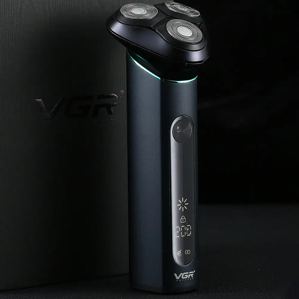 Акумуляторна електробритва водонепроникна, від USB, VGR V-310, Чорна/Бездротова бритва електрична