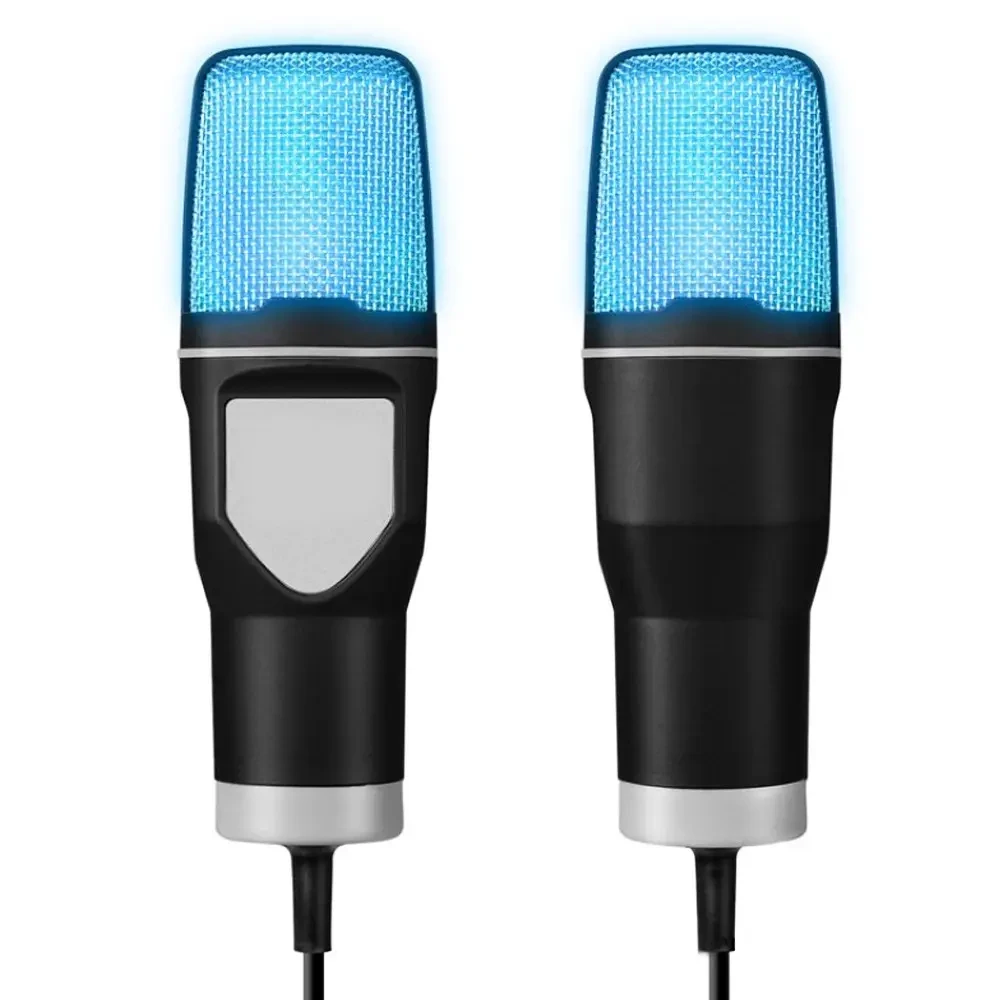 Конденсаторний мікрофон із попфільтром і RGB-підсвіткою, від USB, Чорний/Ігровий мікрофон для ПК/ Мікрофон для подкастів