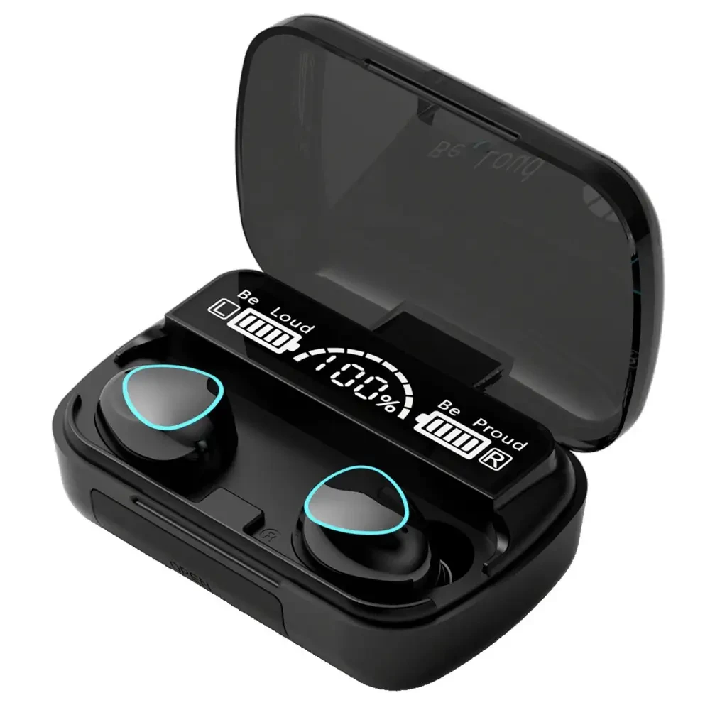 Бездротові Bluetooth-навушники з дисплеєм і мікрофоном TWS M10, Чорний/Блютуз навушники з функцією PowerBank
