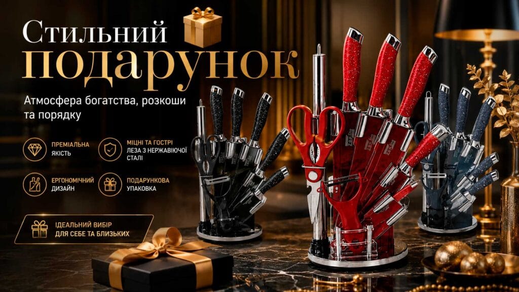 Стильний подарунок – набір кухонних ножів Zepline ZP-076