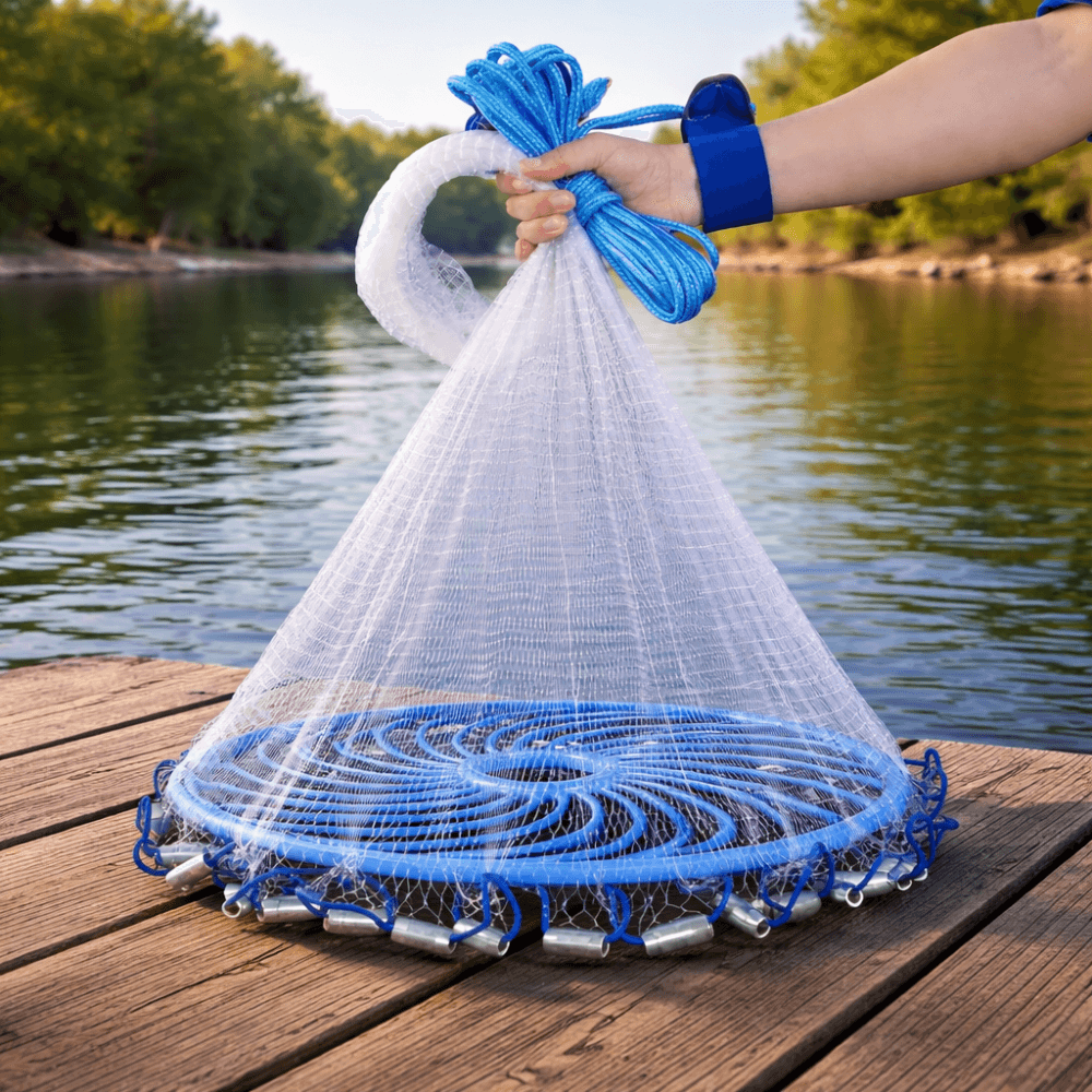 Рибальська мережа для ловлі риби FISH NET 0240 2,5 м кільце 45 см зручна та компактна модель