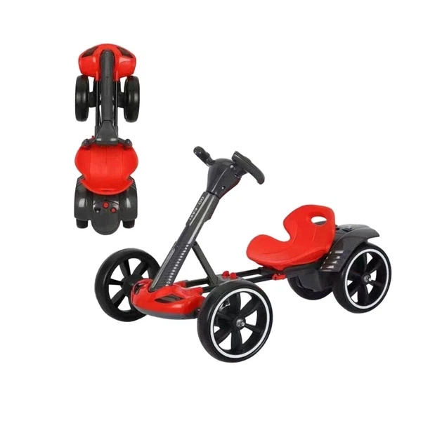Дитячий складаний електромобіль Go-Kart з акумулятором та пультом електрокар Червоний