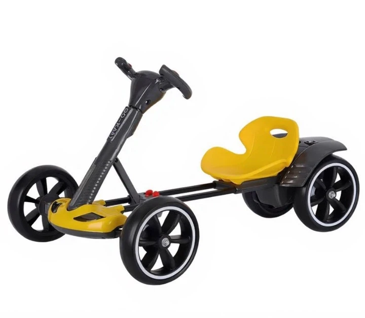 Дитячий складаний електромобіль Go-Kart з акумулятором та пультом електрокар Жовтий