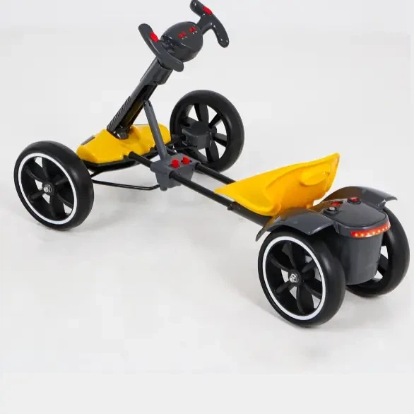 Дитячий складаний електромобіль Go-Kart з акумулятором та пультом електрокар Жовтий