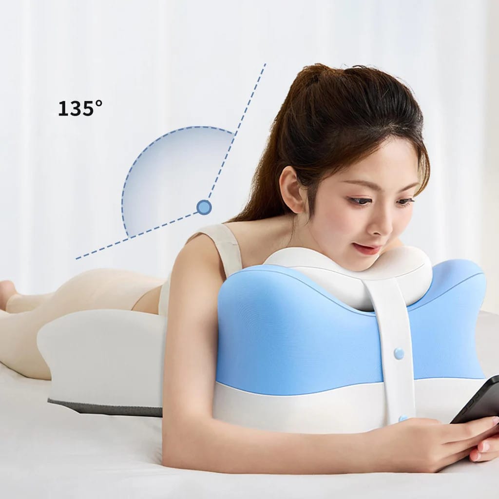 Блакитна подушка ортопедична pillow-06/Клиноподібна подушка для сну з поліестеру/ Ортопедична подушка для підтримки ті