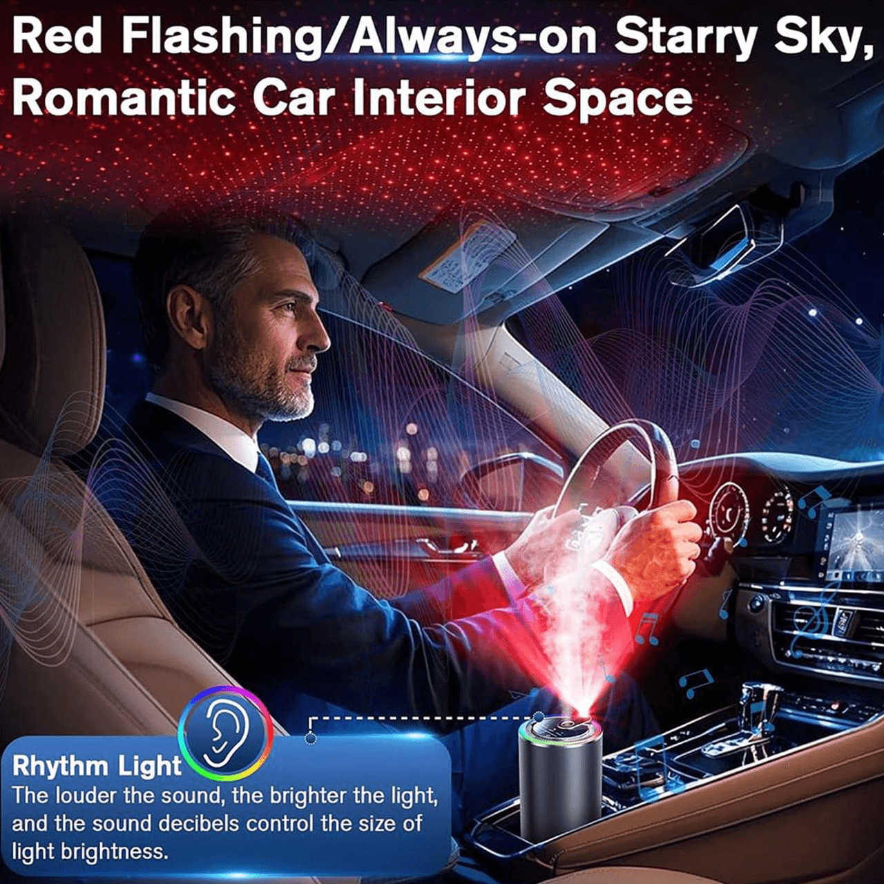 Розумний автомобільний очисник повітря Starry Sky Summit/Аромодифузор від USB 5 режимів