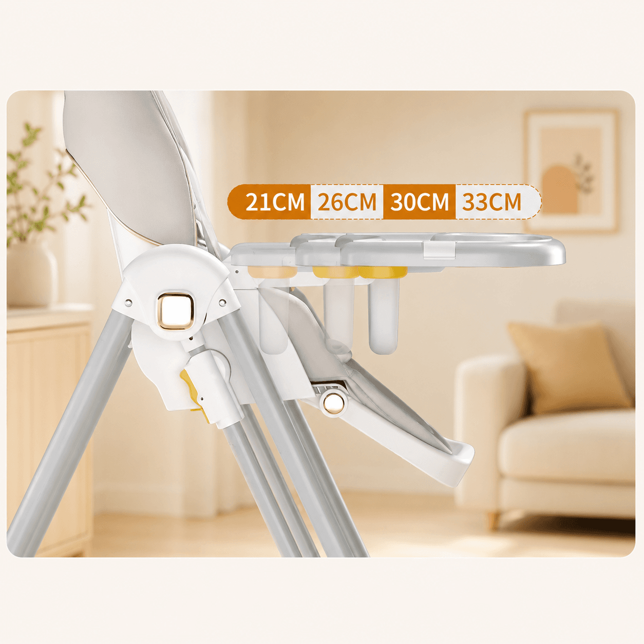 Стільчик для годування BabyChair з регульованою спинкою та столиком, шезлонг, колеса, складаний X-715 / Стільчик-шезлонг для годув