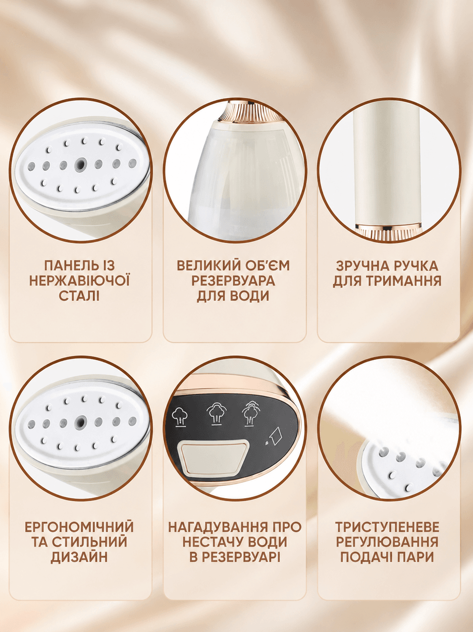 Відпарювач ручний KY-003 1500W WHITE / Відпарювач вертикальний білий