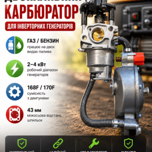 Карбюратор газовий редуктор для інверторного генератора відкритого типу 3-4 квт газ/бензин