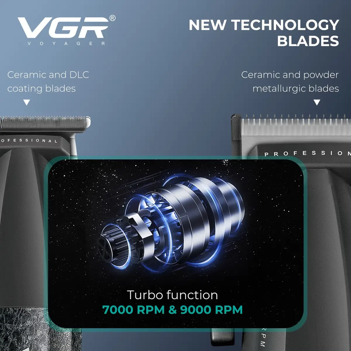 Набір для стрижки VGR 3 в 1 V-640 S3 BLACK, машинка для стрижки (clipper), триммер та електробритва (шейвер