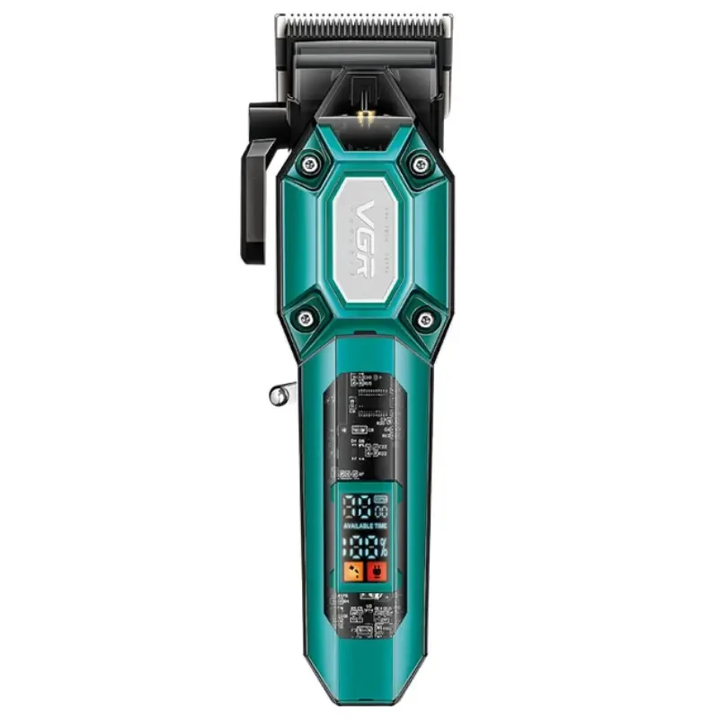 Машинка для стрижки (clipper) VGR V-600 Green, 6 насадок, регулятор висоти, LED display, 7000 RPM