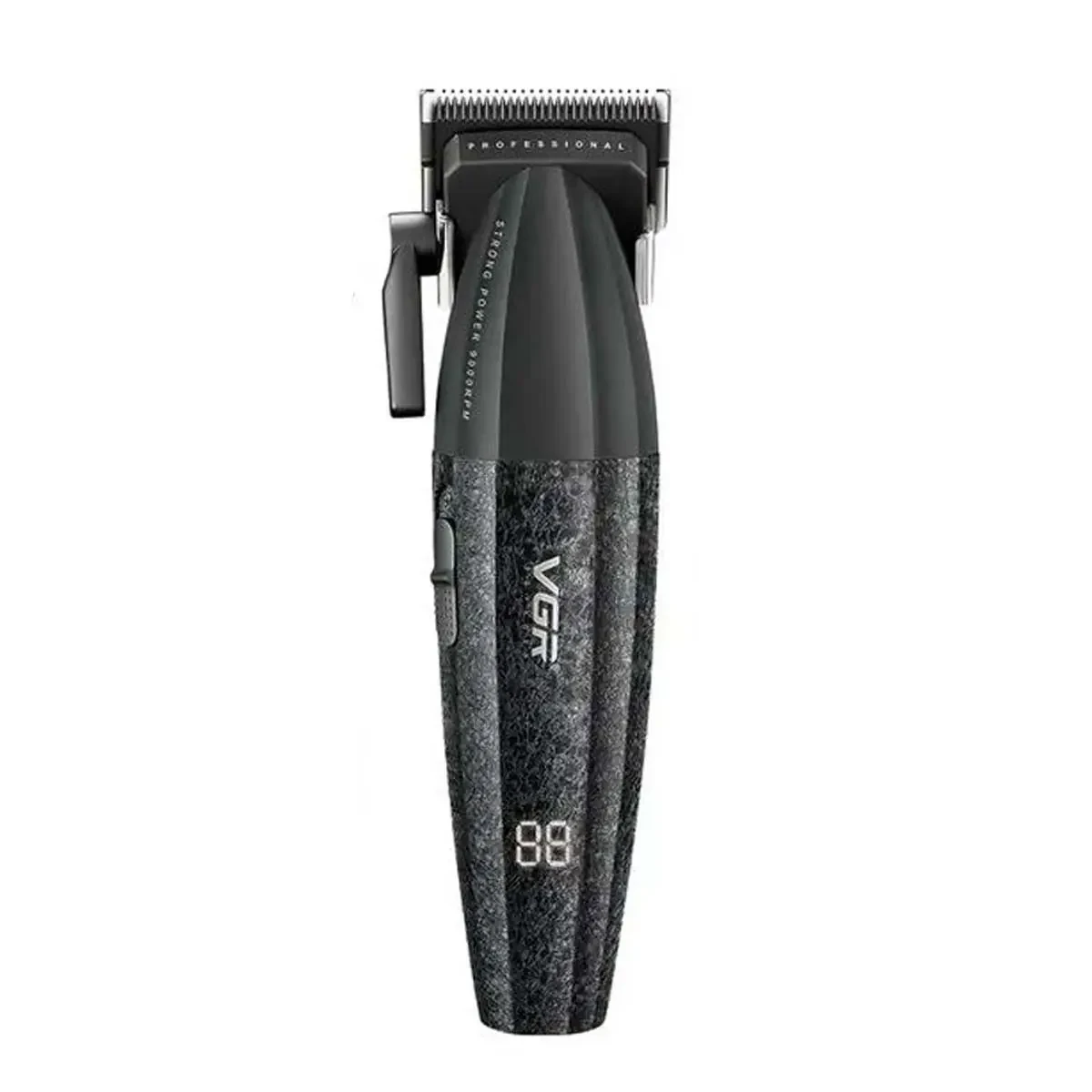 Акумуляторна машинка для стриження VGR V-640C BLACK, 6 насадок, LED-дисплей, 9000RPM