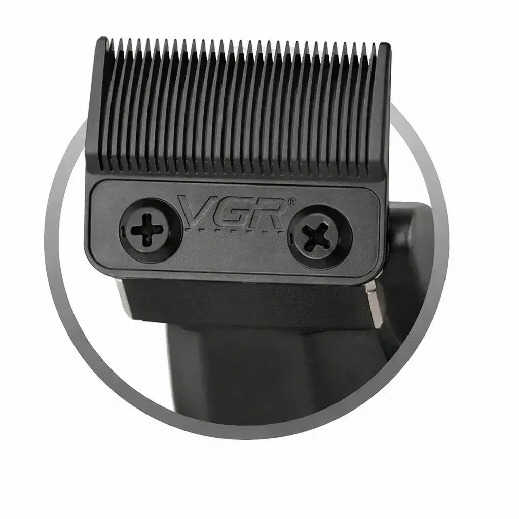 Акумуляторна машинка для стриження VGR V-640C BLACK, 6 насадок, LED-дисплей, 9000RPM