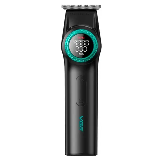 Тример VGR V-977 BLACK, регулювання потужностей 6000 — 8000 PRM, 2500 mAh, 4 насадки, LED display