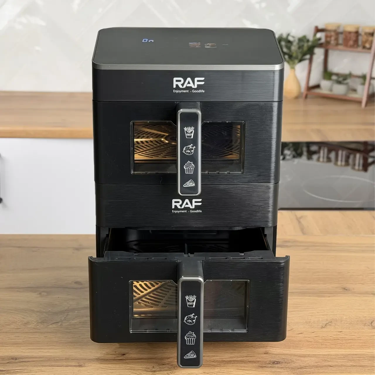 Подвійна аерофритюрниця-мультипіч RAF R.5225 Dual Zone 3300 Вт, 12 л, два незалежні кошики по 6 л, електронне керування
