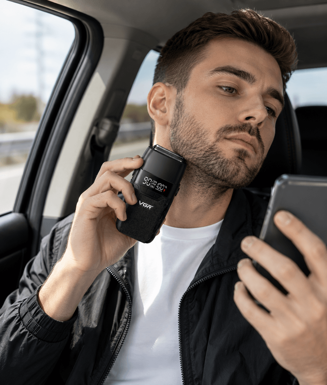Бритва VGR V 640 S Black/ Шейвер чоловічий професійний/Електробритва акумуляторна чорна