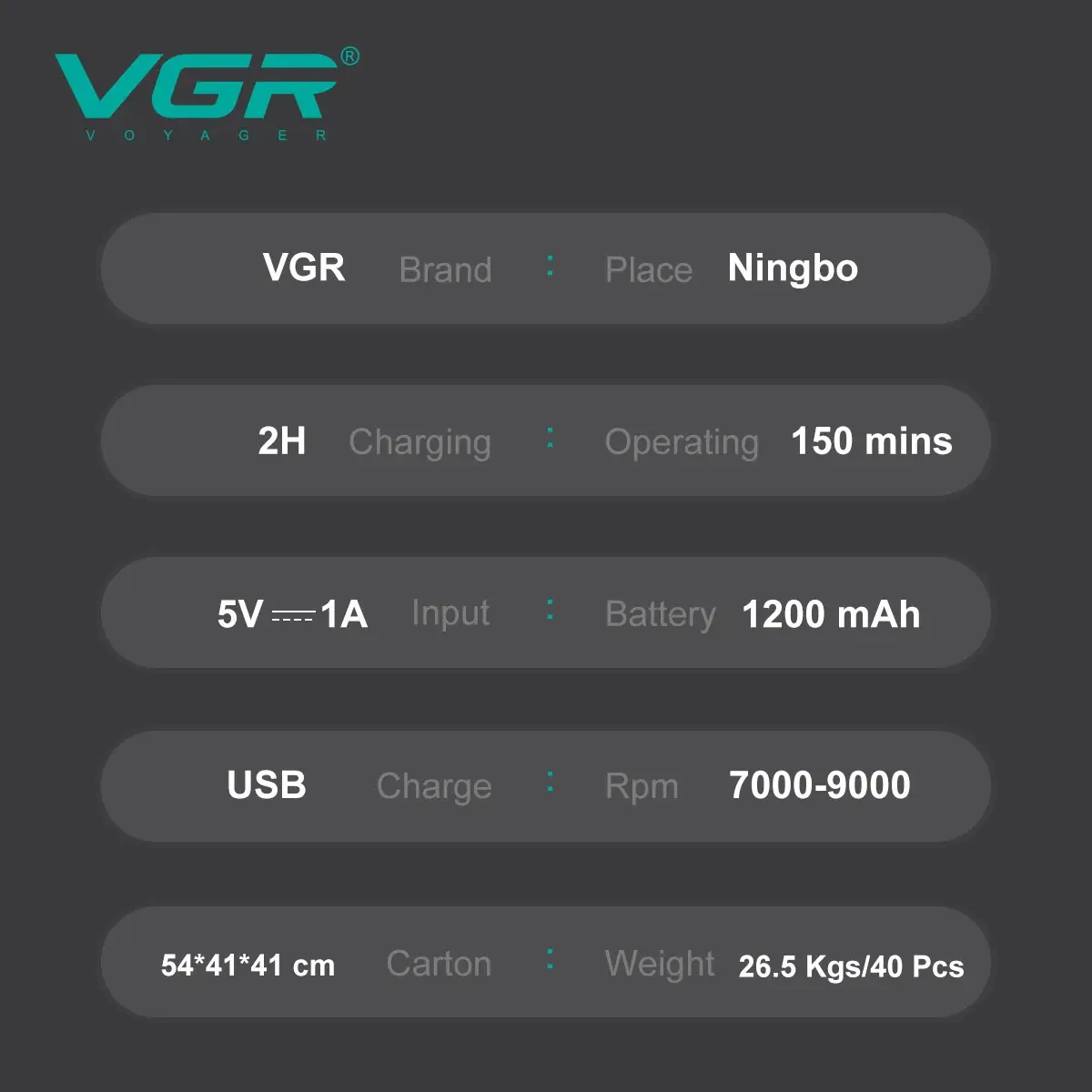 Електробритва VGR V-308, Green шейвер, подвійне лезо, 9000 RPM, LED Display