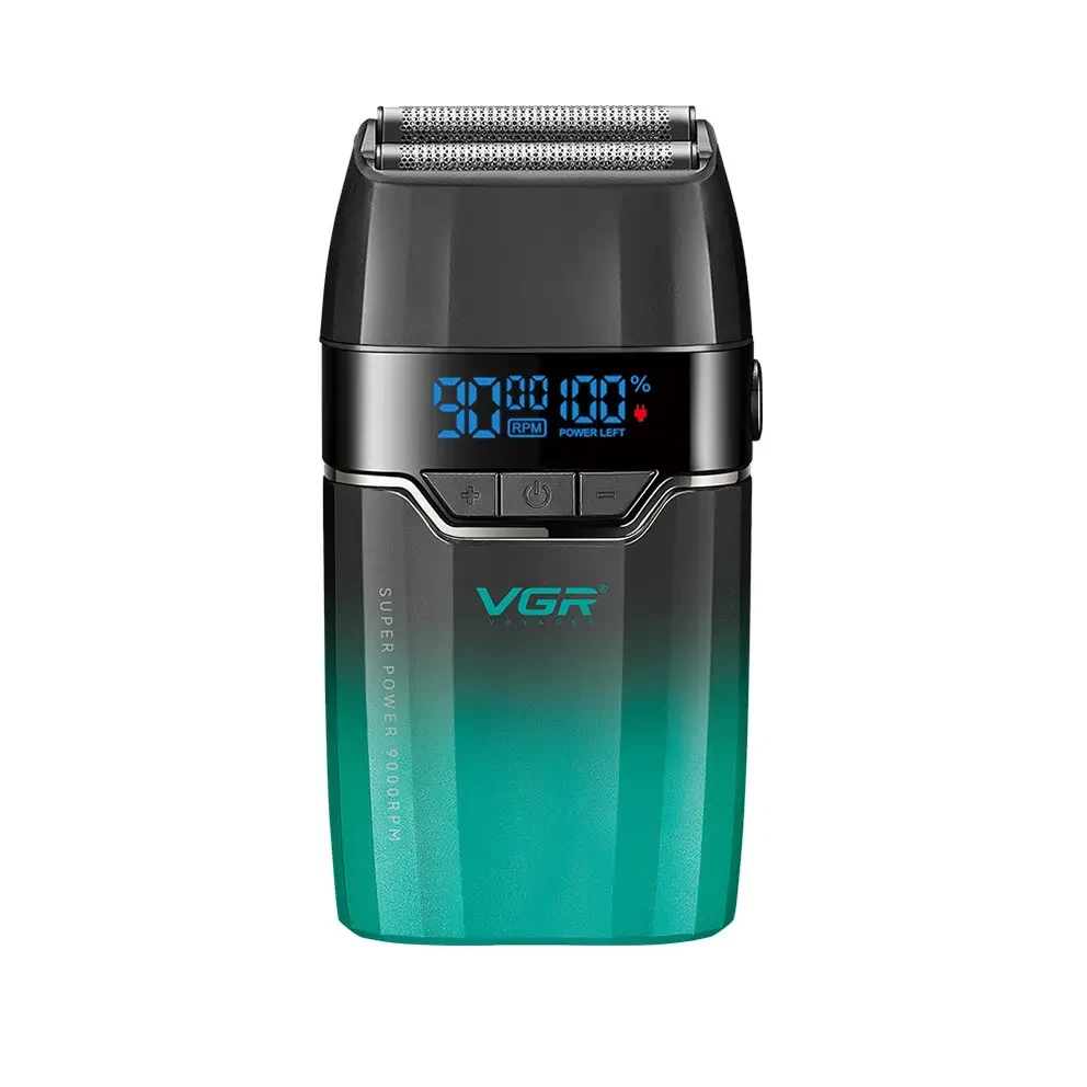 Електробритва VGR V-308, Green шейвер, подвійне лезо, 9000 RPM, LED Display