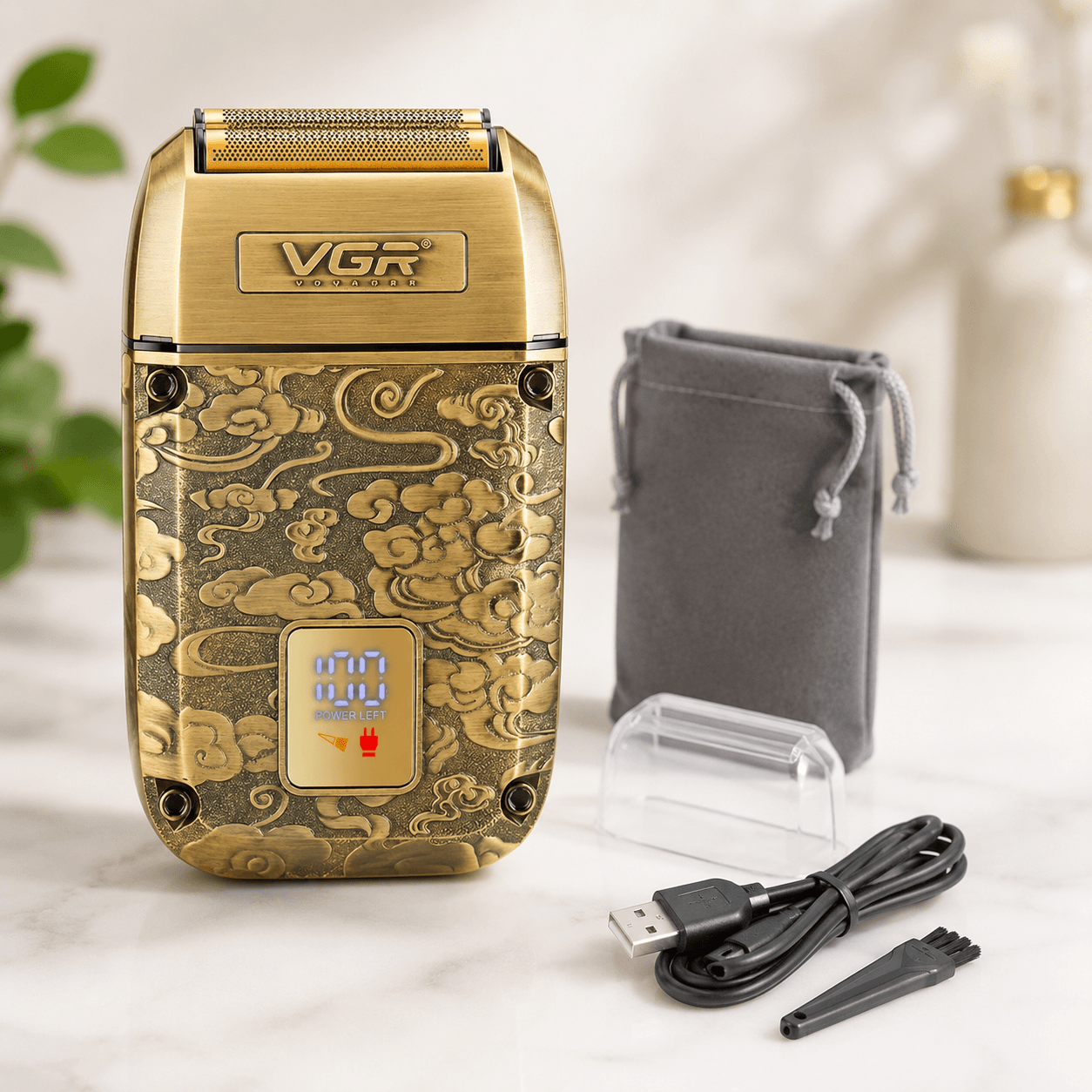 Бритва VGR V 336 Gold/ Шейвер акумуляторна з потрійним лезом/Мерли 8500 об/хв