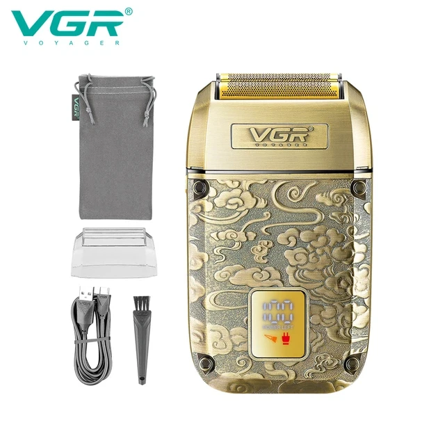 Бритва VGR V 336 Gold/ Шейвер акумуляторна з потрійним лезом/Мерли 8500 об/хв