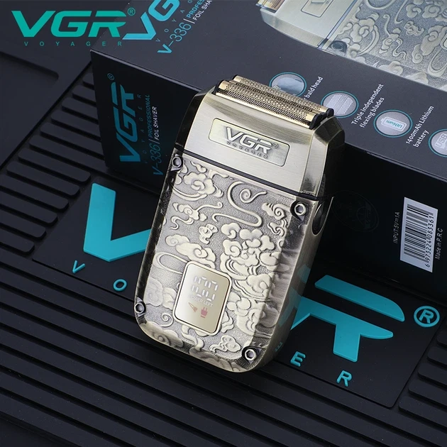 Бритва VGR V 336 Gold/ Шейвер акумуляторна з потрійним лезом/Мерли 8500 об/хв