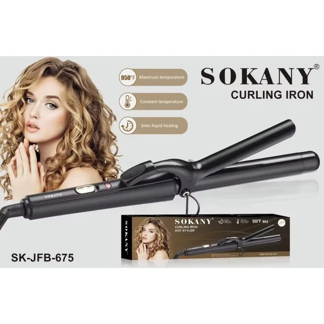 Плойка Sokany SK-JFB-675B для волосся, щипці для створення локонів і хвиль