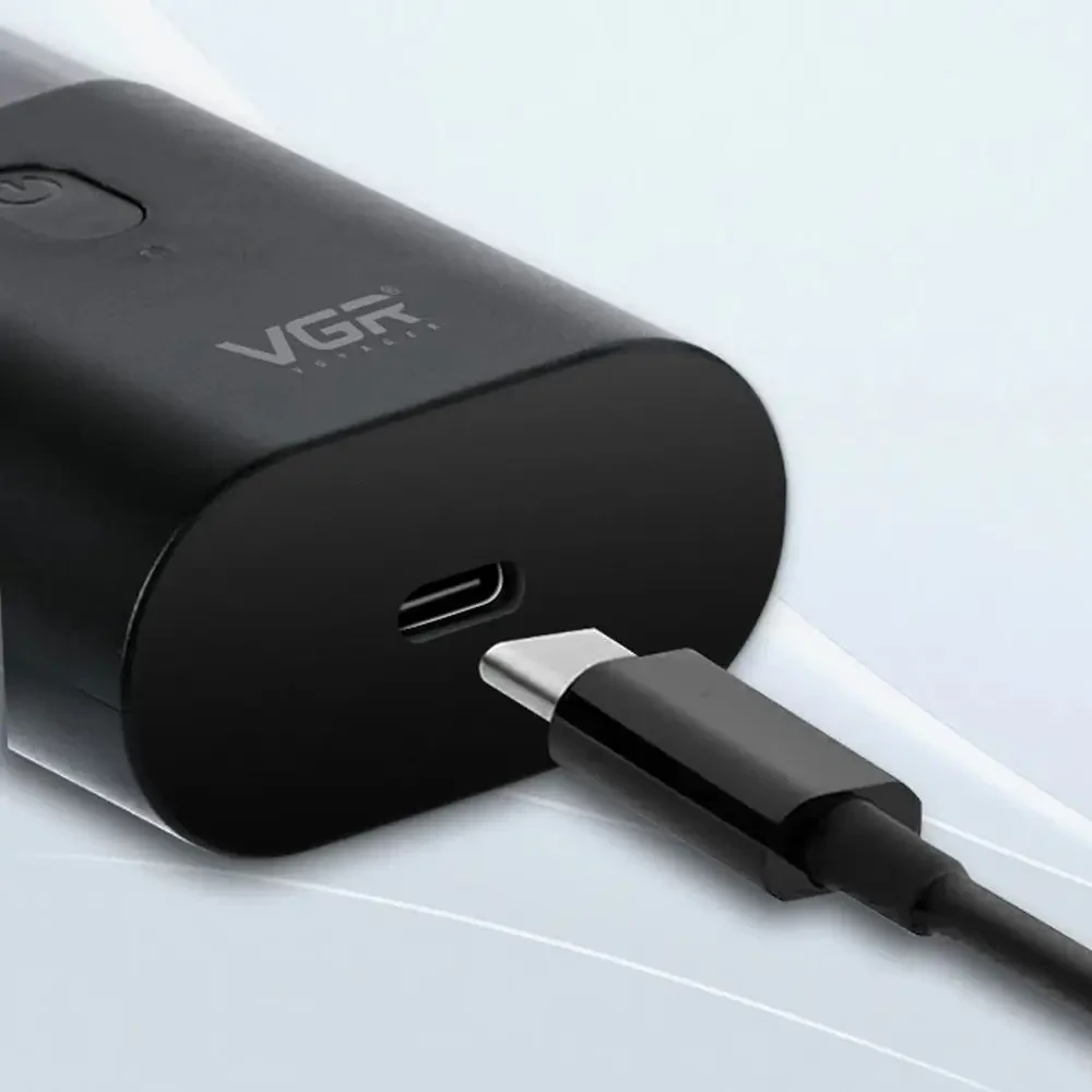 Електробритва шейвер, від USB, VGR V-341, Чорний / Акумуляторна бритва чоловіча / Міні бритва для обличчя