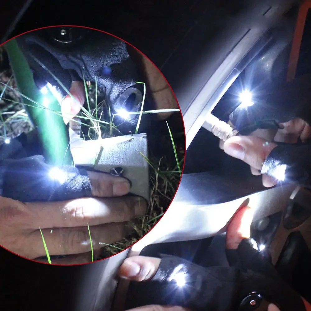 Рукавичка з вбудованим ліхтариком Glove Light, 1 шт., Чорний/Рівчатки з ліхтариком