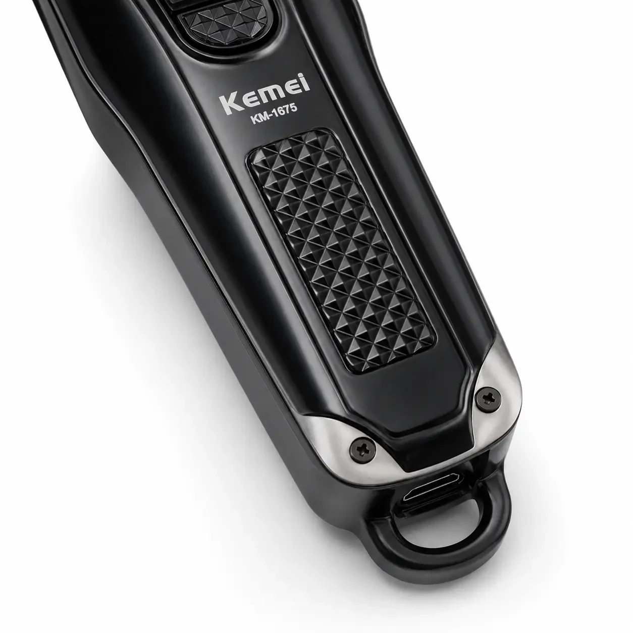 Машинка для стриження, 4 насадки, USB-C, Kemei KM-1675, Чорний/Акумуляторна машинка для стриження волосся