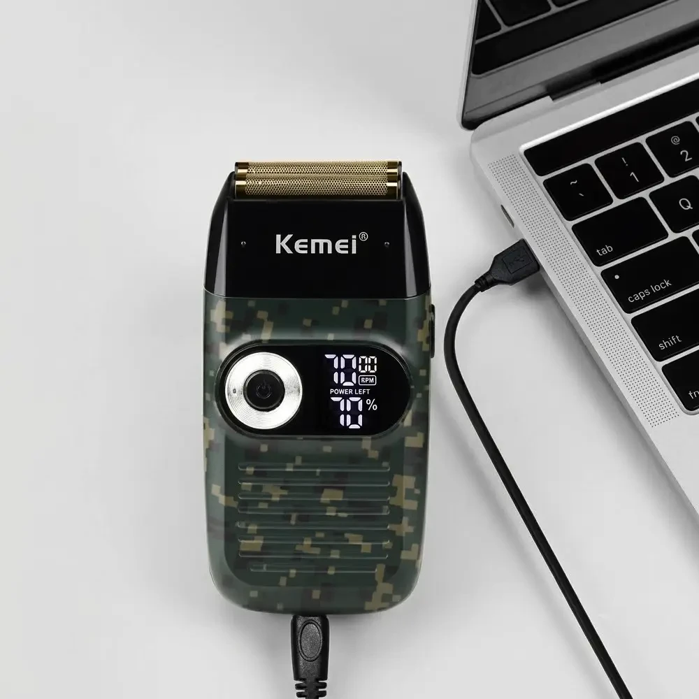 Електрична бездротова бритва для чоловіків, USB-C, Kemei KM-2027, Піксель / Чоловіча акумуляторна електробритва / Шейвер