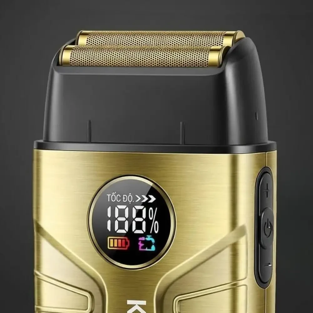 Електрична бритва для чоловіків, від USB, 1400 мА·год, Kemei T401, Золотиста / Чоловіча електробритва акумуляторна/ Шейвер