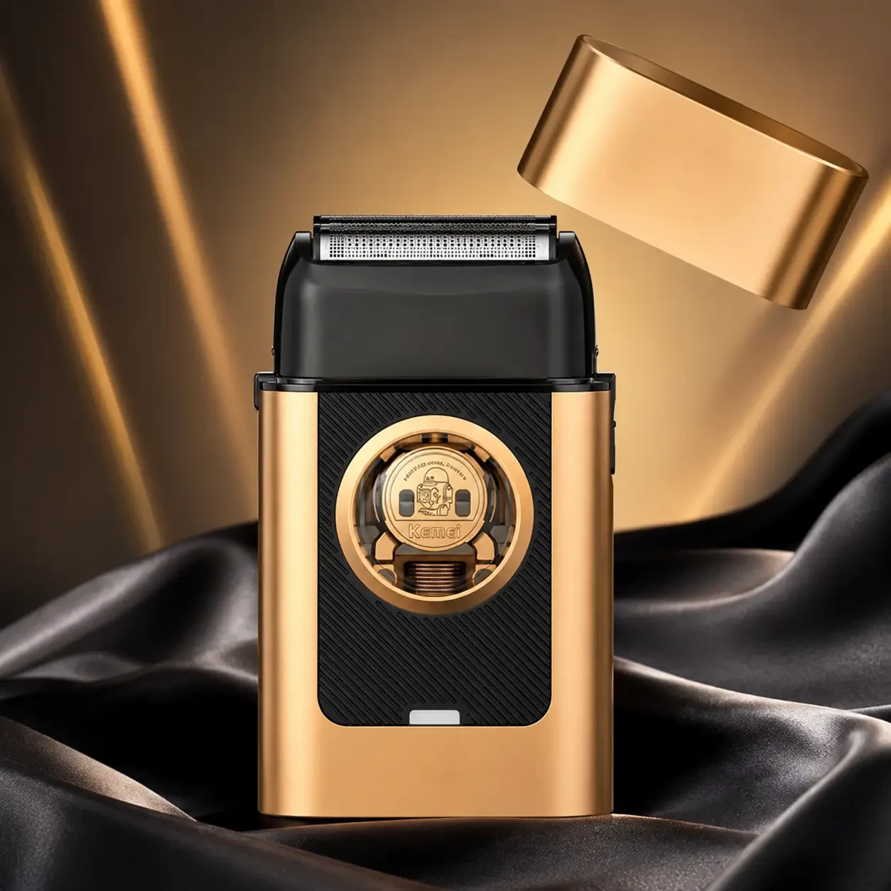 Бездротова бритва для чоловіків, USB-C, Kemei KM-T409, Золотистий/Акумуляторна чоловіча електробритва для гоління/ Шейвер