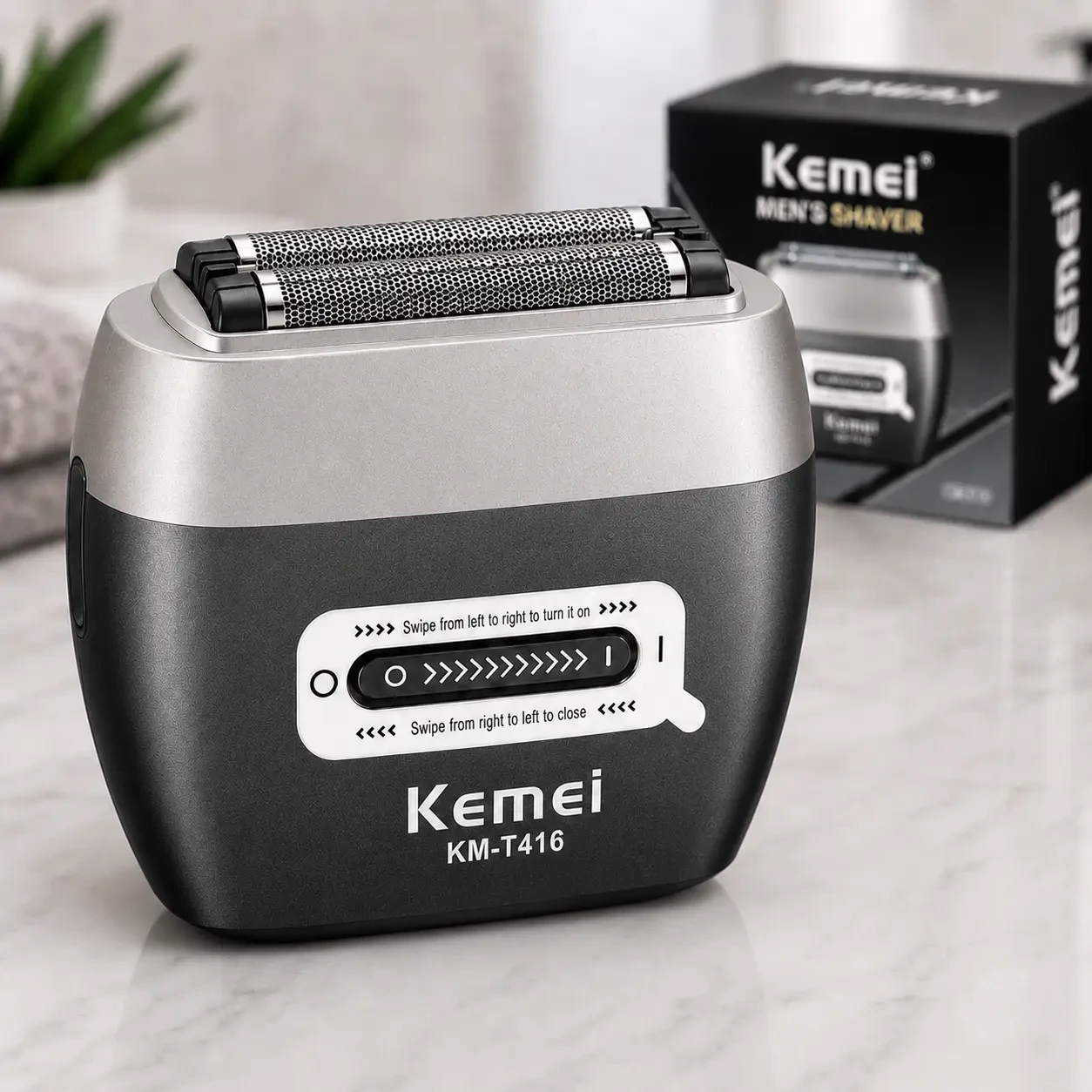 Бездротова бритва для чоловіків, USB-C, Kemei KM-T416, Чорний/Акумуляторна чоловіча електробритва для гоління/ Шейвер