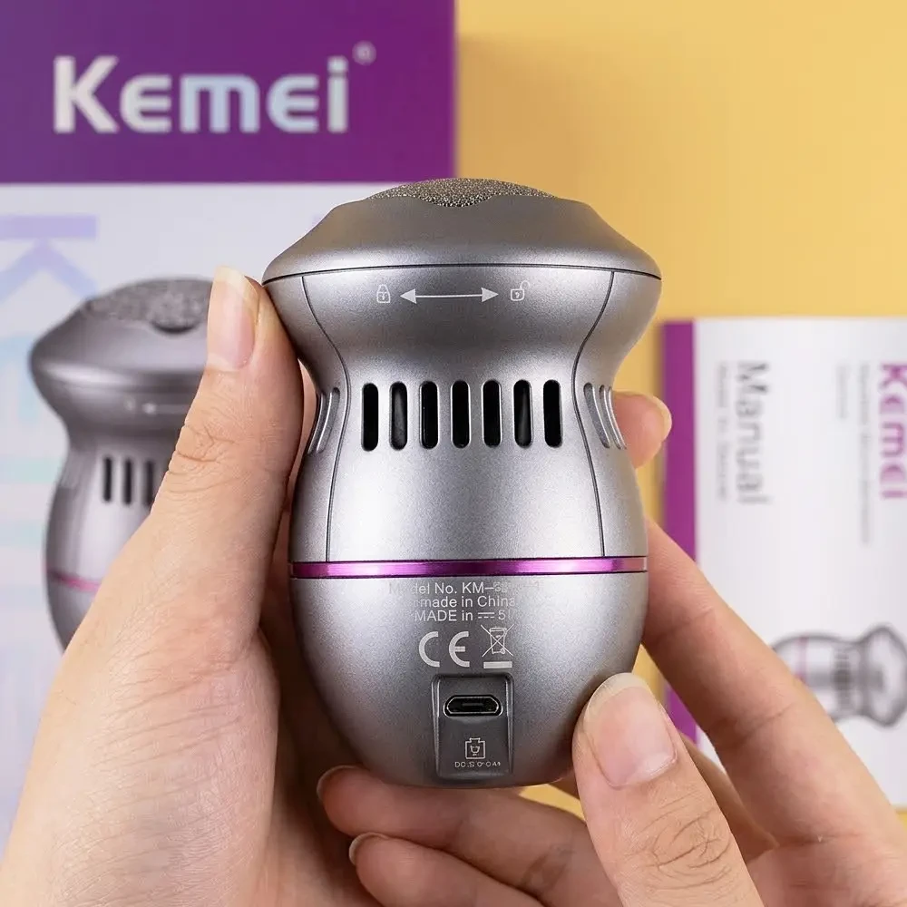 Електрична пилка для ніг, USB, Kemei KM-553, Сірий / Електрична терка для п’яток / Електропемза / Електропилка для педикюру