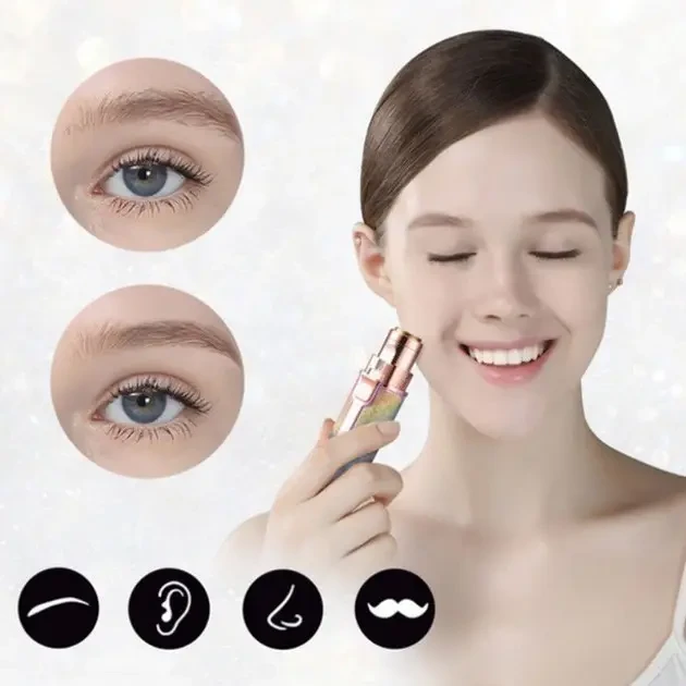 Жіночий тример епілятор 2в1, XL-1606 від USB, Рожевий/Електричний тример для обличчя/Жіночий епілятор для брів