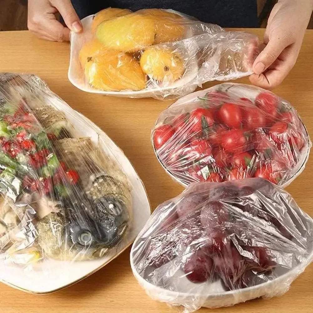 Харчові пакети кришки на гумці, 100 шт. ND-68-30 Freshness storage bag, Прозорі/Поліетиленові пакети для їжі