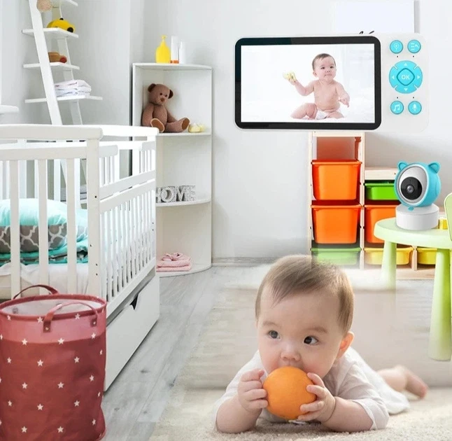 Відеоняня C8 WiFi з екраном 5 дюймів/Місянька керування зі смартфона, датчик звуку, руху, нічне бачення
