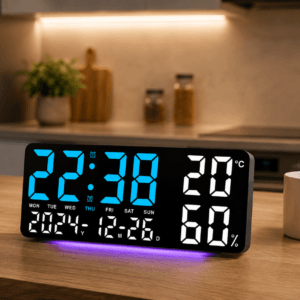 Годинник настінний GH9002/ Цифровий настінний, настільний LED-годинник/годинник + календар, температура, вологість