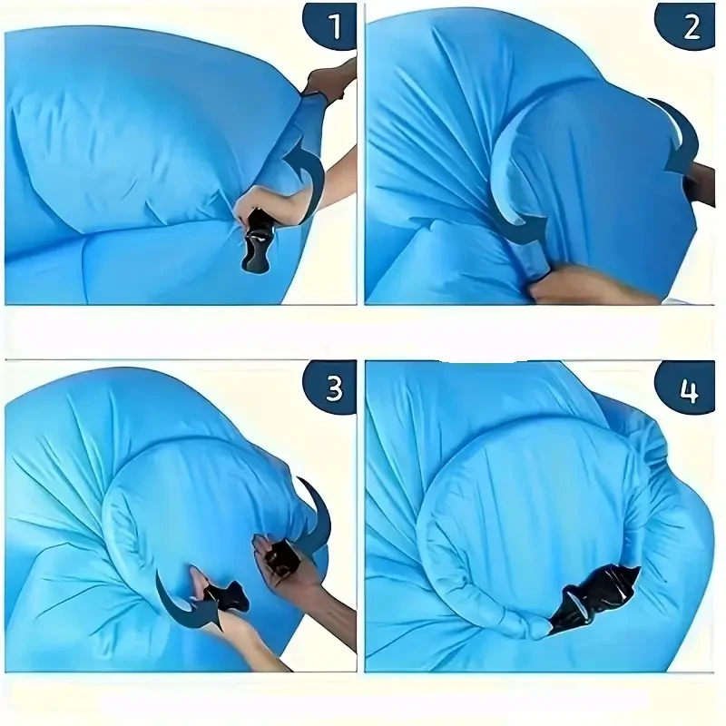 Надувний диван-шезлонг ламзак Supretto Air Sofa 1,90 м, до 100 кг, без насоса, синій