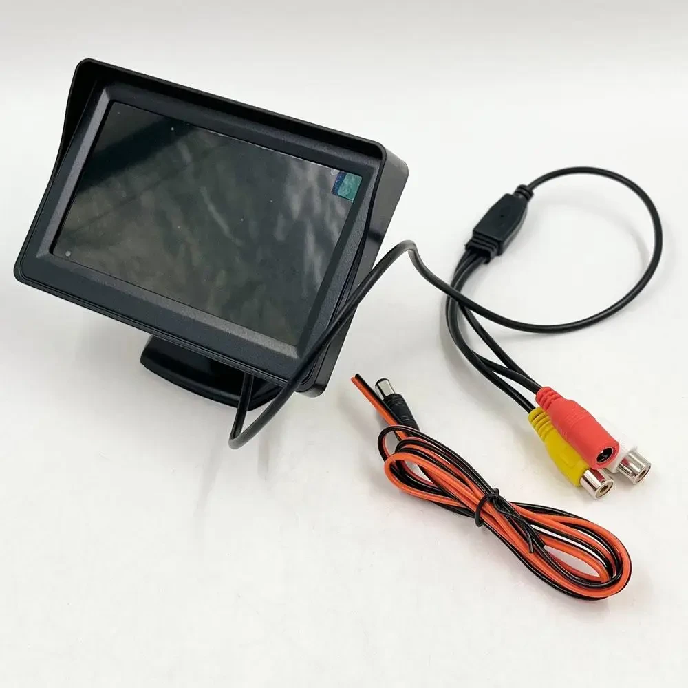 Кольоровий монітор для камери заднього виду 4,3” LCD43, Чорний / Дисплей для камер автомобіля