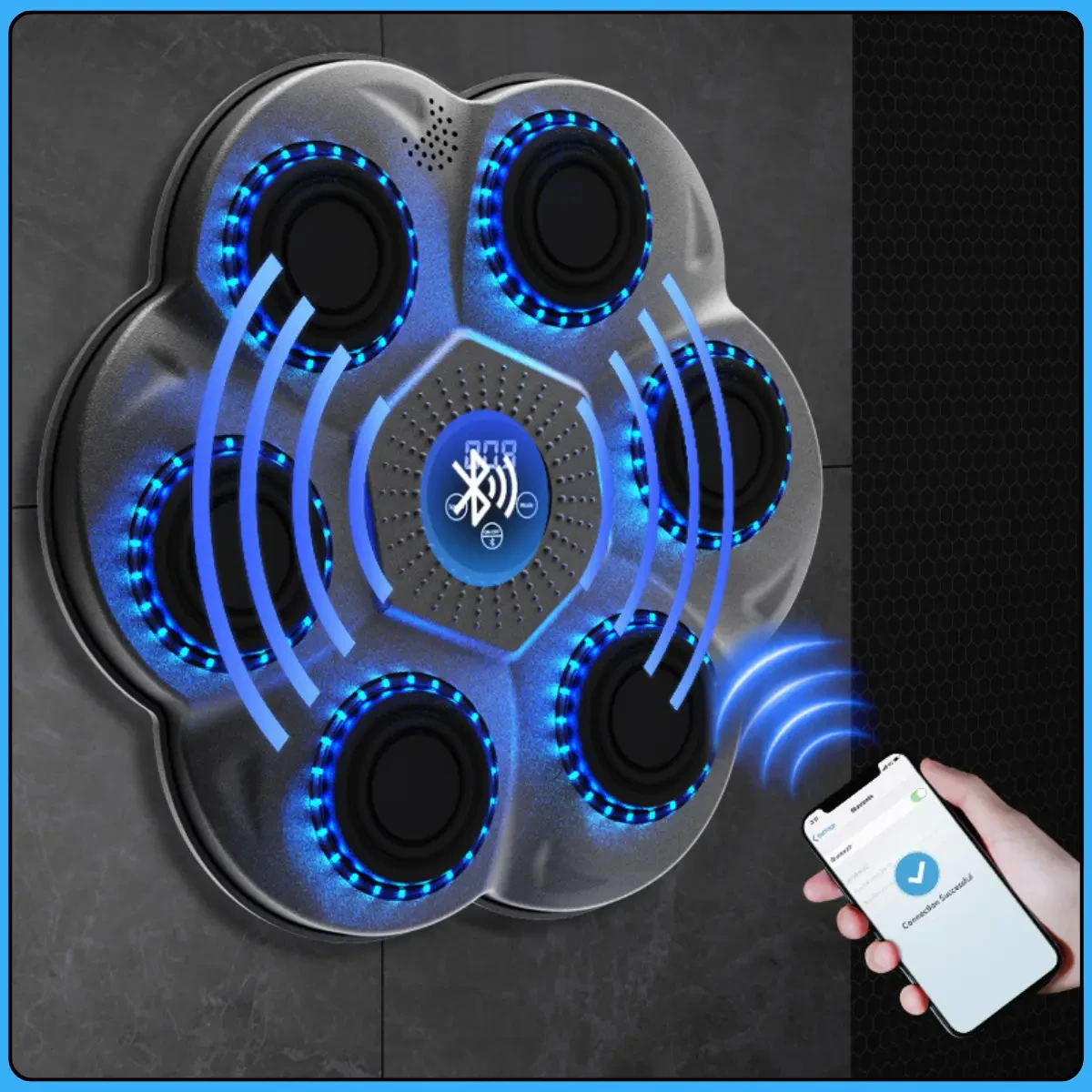 Настінний боксерський тренажер з LED-підсвіткою, LY-1083 Bluetooth-колонкою та режимами тренування