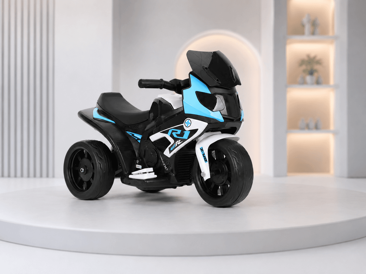 Дитячий електро-трицикл K160 Блакитний/ Дитячий електромотоцикл акумуляторний