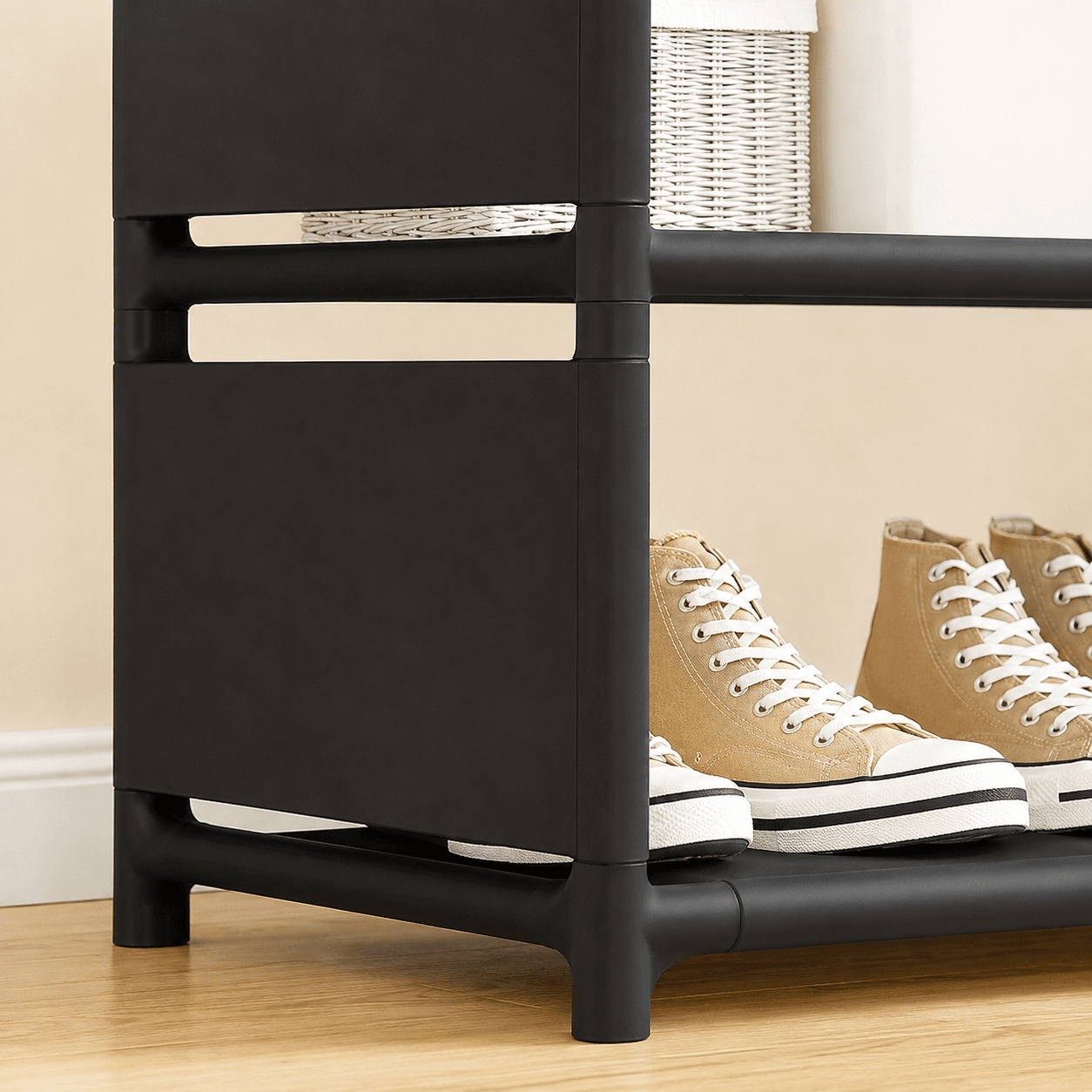 Розкладна шафа-стелаж RIAS YH7702-1 з полицею для взуття 170x60x36 см Black