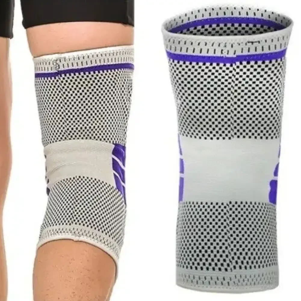 Бандаж колінного суглоба середньої фіксації, KNEE SUPPORT AA-18, Сірий/Бандаж на коліно/Фіксатор коліна/Наколінник