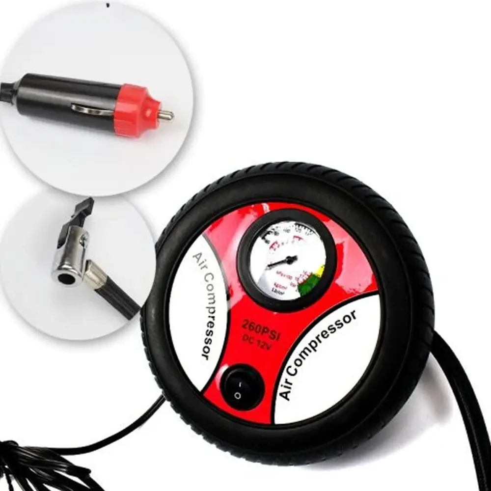 Компресор автомобільний у формі колеса 12 V, 260 PSI/ Автокомпресор для швидкого підкачування коліс