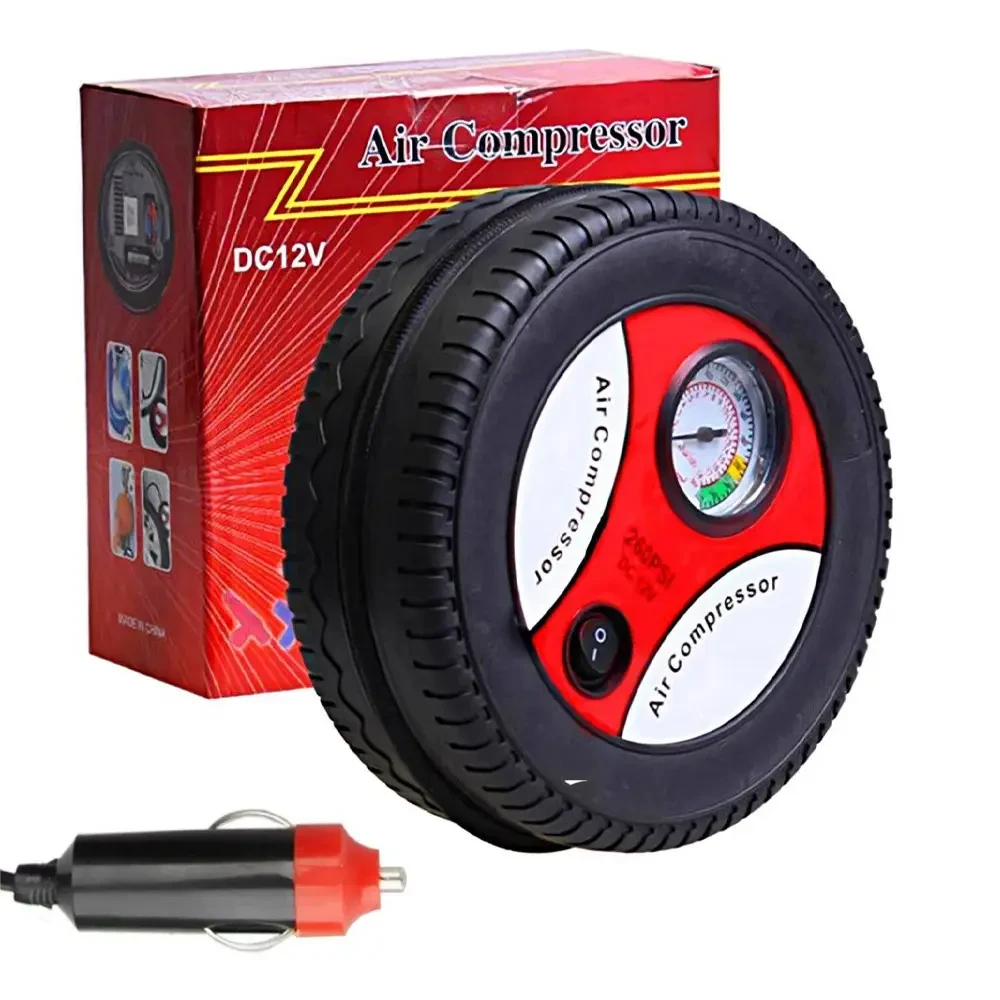Компресор автомобільний у формі колеса 12 V, 260 PSI/ Автокомпресор для швидкого підкачування коліс