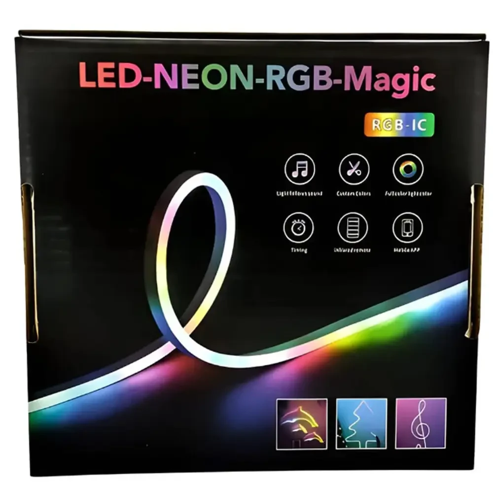 Розумна неонова стрічка від USB, 10 м, пульт + Bluetooth, Rgb/RGB стрічка/Гнучкий неон/Міжий неон/Дінка світлодіодна