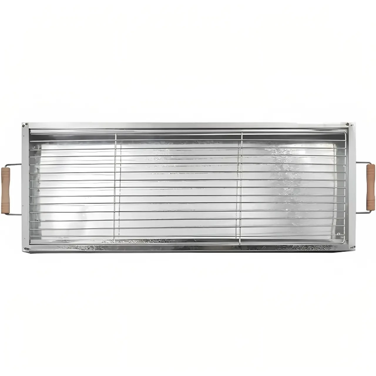 Розкладний мангал переносний 70х70х30 см, BARBECUE TRAY 770T, Сріблястий